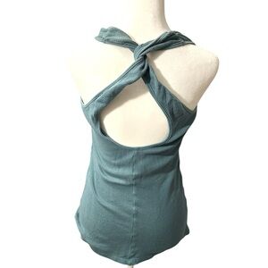Teal Twist-Back Tank Top Love From YaYa